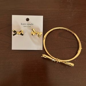 Kate Spade bow earrings and bracelet.